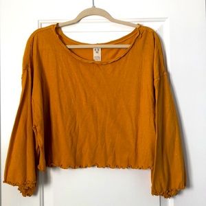 Free people crop wide sleeve top